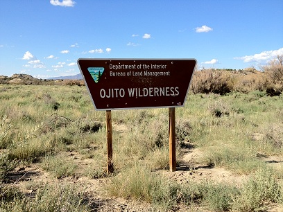 Ojito Wilderness sign
